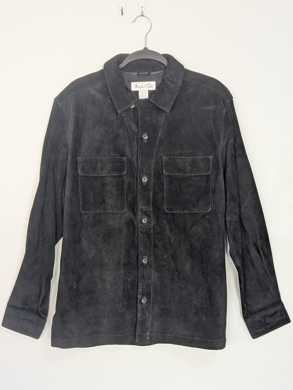Marshall Fields Vintage 100% Genuine Leather Button Front  Shirt Jacket Large